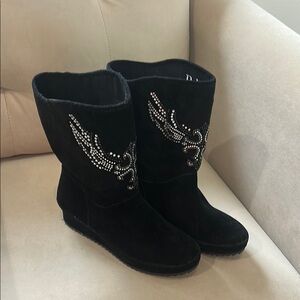 Reba Black Boots with Silver Accents